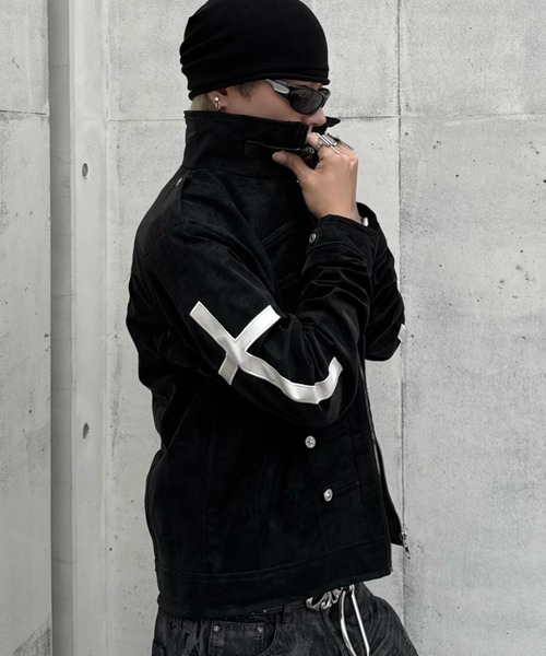 革ジャン ライダース 「Never mind the XU」cross emblem cropped