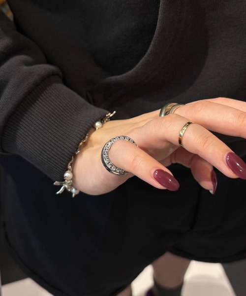 e.m.（イーエム） 指輪 リング ジルコニア埋め込みピンキーリング