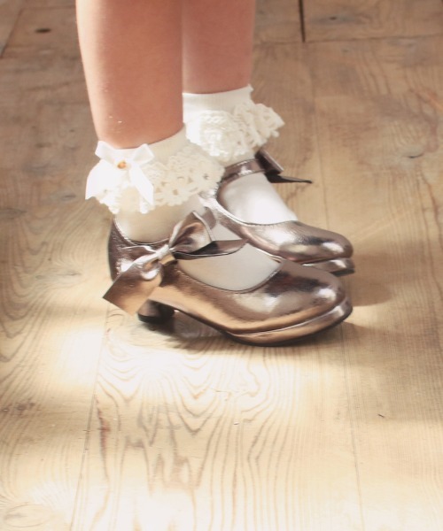 バレエシューズ カミーユ ヒール パンプス キッズ 子供 女の子