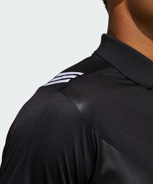 【adidas GOLF/アディダス】吸汗速乾 半袖スキッパーポロシャツ ・M黒 adidas - 【adidas GOLF/アディダス】吸汗速乾 半袖スキッパー