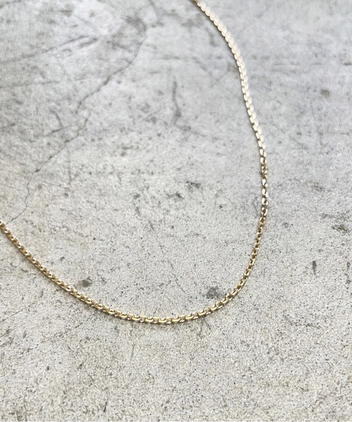 ネックレス K18 GOLD CUT AZUKI CHAIN NECKLACE(M) 40cm 18金 カットアズキ チェーンネックレス（中）の画像