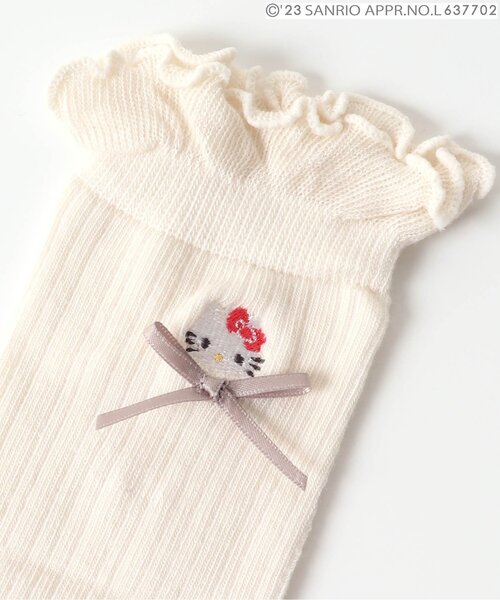 【新品未使用】Hello Kittyリボンハイソックス sanrio（サンリオ） 靴下 サンリオキャラクターズリボンハイソックス