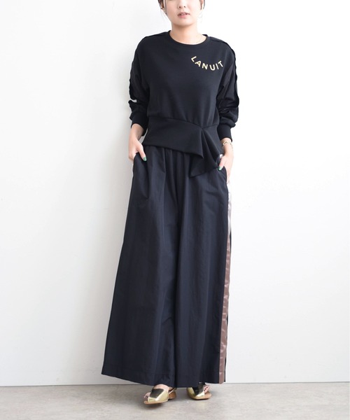 Eimee Law パンツ レディース サイドラインワイドパンツ