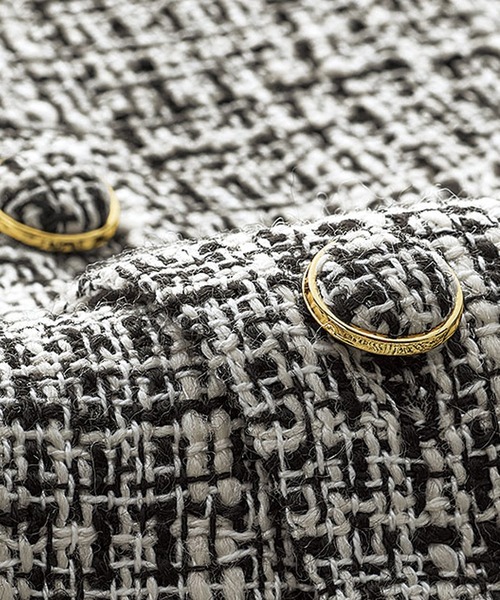 BELLUNA PLUS（ベルーナプラス） ベスト ジレ ツイード調ボタン使いV