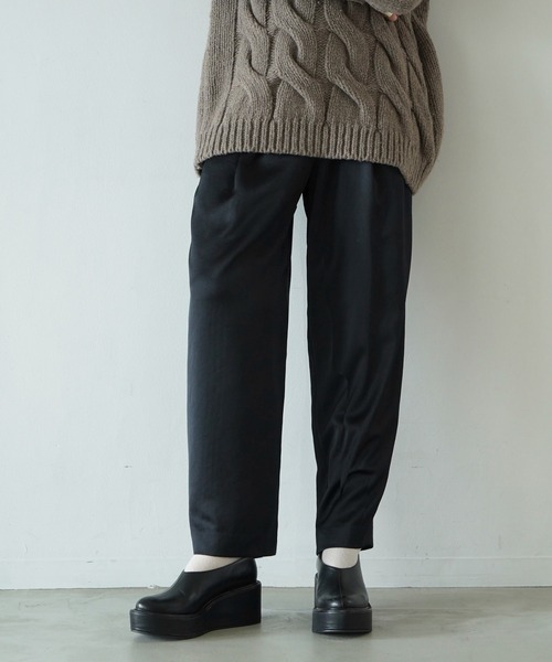 CLANE（クラネ） ワイドパンツ スラックス パンツ SATIN SLACKS PANTS