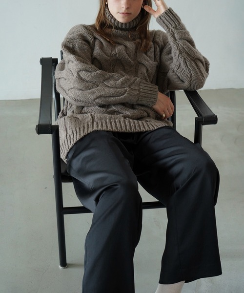 CLANE（クラネ） ワイドパンツ スラックス パンツ SATIN SLACKS PANTS