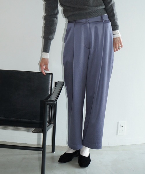 CLANE（クラネ） ワイドパンツ スラックス パンツ SATIN SLACKS PANTS