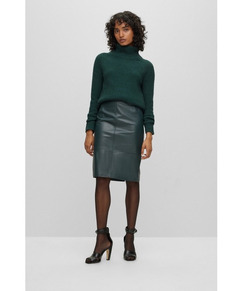 BOSS（HUGO BOSS） ニット ポリッシュロゴ＆ファネルネック レギュラー 