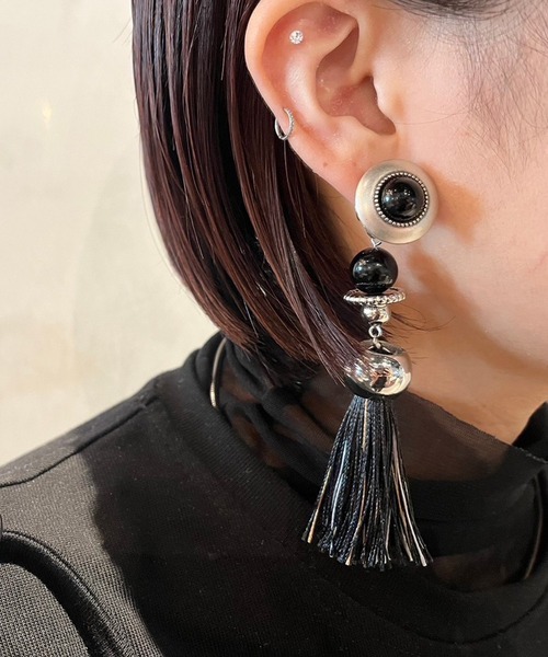 amplis（アンプリス） ピアス 2wayラウンドタッセルピアス/prink