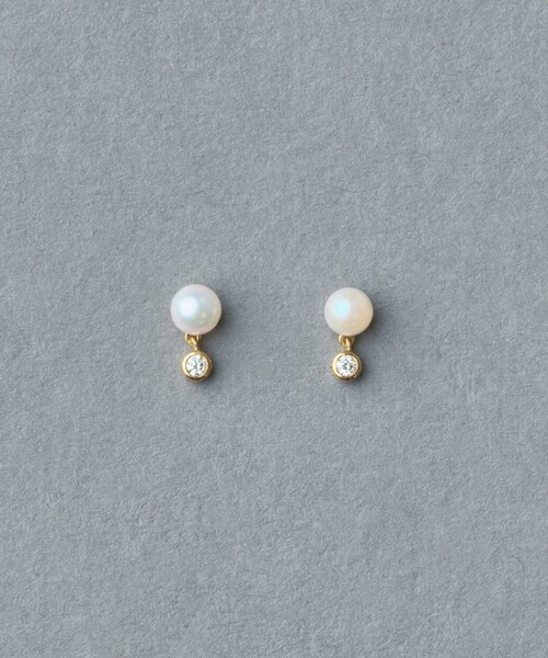 ete bijoux ピアス K18YG スケール パール/ダイヤモンド レディース 