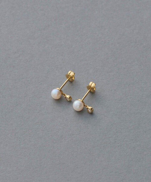 ete bijoux ピアス K18YG スケール パール/ダイヤモンド レディース 