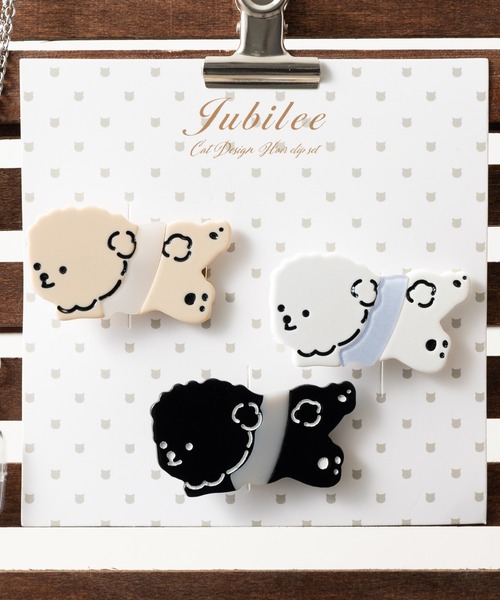 Jubilee ヘアクリップ 大きめ 3点セット 色々デザインアソート