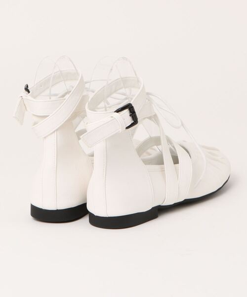 Revo. バレエシューズ パンプス ラウンドトゥ ストラップ付き レース
