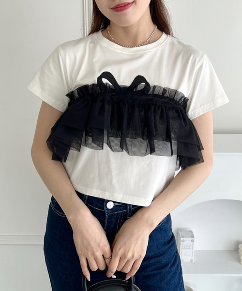 Loueme つけ襟 付け襟 マルチウェイチュール付けフリル