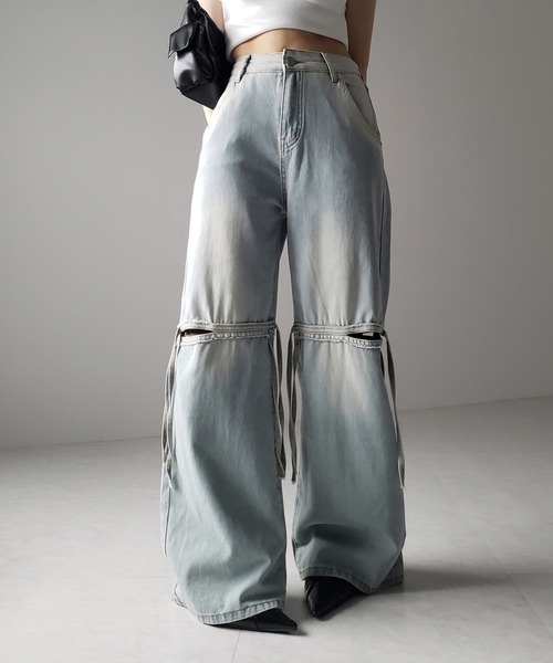 DILETTANTISME ■ Cats Eye Cutout Denim Pants パンツ Cat Eye Cut out denim pants - DILETTANTISME | 60% - Asian