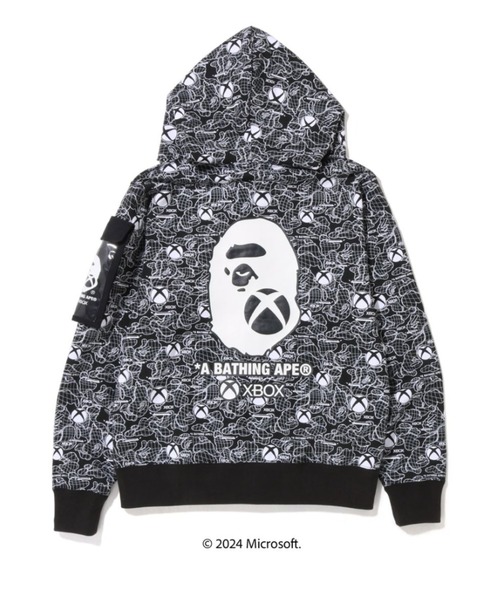 A Bathing Ape フード付きパーカー 黒 A BATHING APE パーカー BAPE X XBOX CAMO FULL ZIP HOODIE