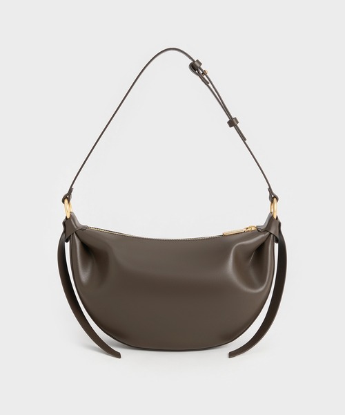追跡★Charles&Keith Caia ダブルストラップ ショルダーバッグ CHARLES ＆ KEITH ショルダーバッグ バッグ Caia カイア カーブ