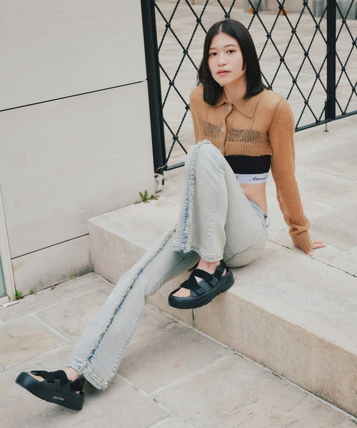 極美品★UGG★ブラック トングサンダル 28cm UGG Australia サンダル UGG/アグ W GOLDENGLOW レディース
