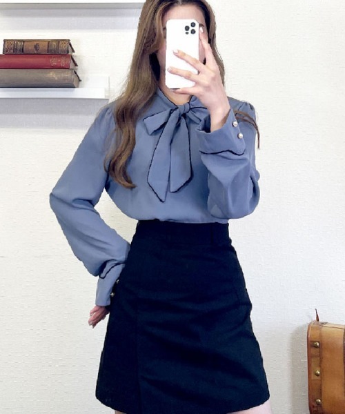 VIVID LADY」 「J.studio」長袖ブラウス FREE モカ レディース VIVID LADY」 「J.studio」長袖ブラウス FREE モカ レディース