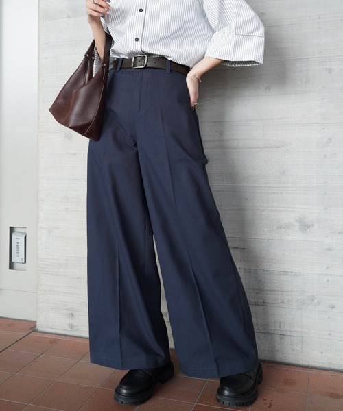ワイドパンツ チノパン ワイドチノパンツ レディース : ZOZOTOWN Yahoo
