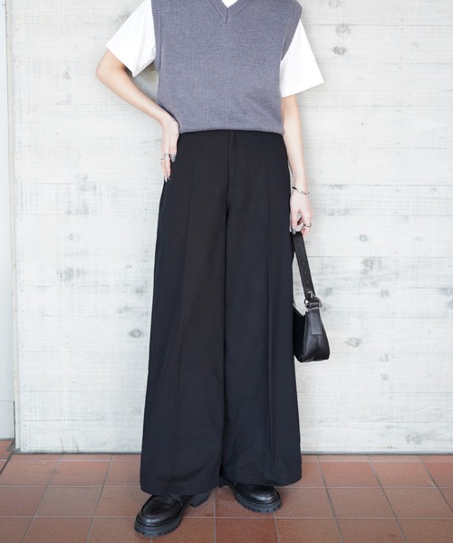 ワイドパンツ チノパン ワイドチノパンツ レディース : ZOZOTOWN Yahoo