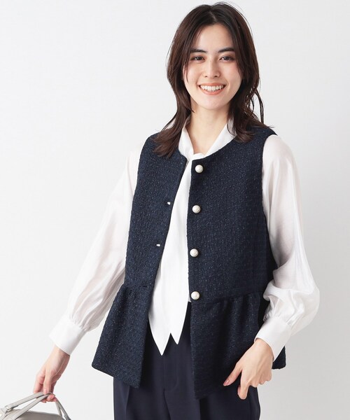 Dessin（デッサン） ベスト ジレ 「入卒/セレモニー」パール調ボタン