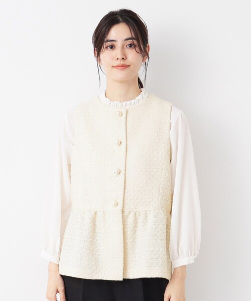 Dessin（デッサン） ベスト ジレ 「入卒/セレモニー」パール調ボタン