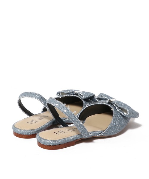 HEWN リボンスリングバックフラットシューズ HEWN / ツイードリボンスリングバックシューズ｜ESTNATION