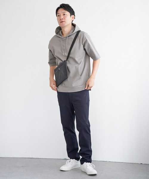 ikka（イッカ） パーカー 「接触冷感／抗菌防臭」GOKU楽セイケツ5分袖