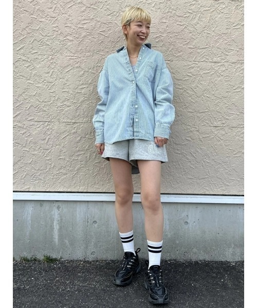 超人気ブティック ブラウス GAP シャツ レディース ストライプビッグシャツ デニム トップス