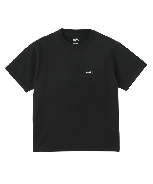 X-girl Tシャツ　黒 エックスガール】x-girl Tシャツ ロゴプリント 半袖 レディース