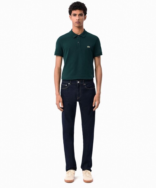 LACOSTE リラックスフィット ブラックデニム ラコステ LACOSTE コットンリネンデニムシャツアウター