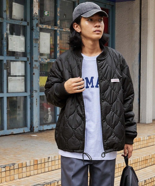 「MONO-MART」 「retocks」キルティングブルゾン L ネイビー メンズ_画像3