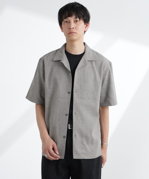 25SS nonnative リネン　半袖シャツ NANO universe シャツ コットンリネン交織開襟シャツ 半袖