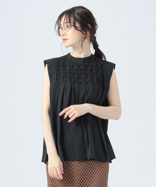 ブラウス シャツ スモッキング フレンチ ブラウス レディース BEAMS HEART ブラウス シャツ スモッキング フレンチ レディース