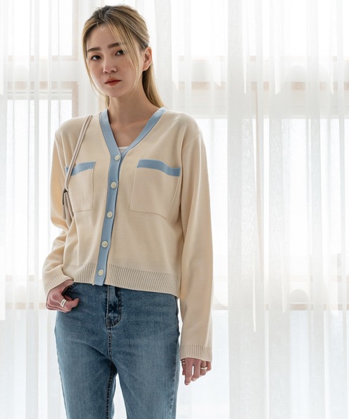 「UNE MANSION」 ニットカーディガン FREE アイボリー レディース_画像3