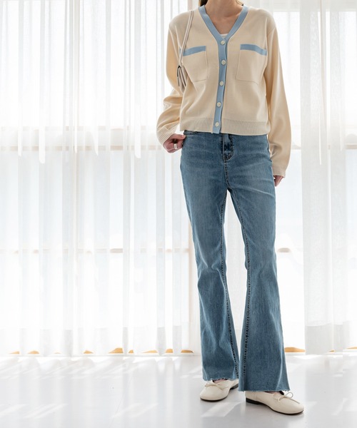 「UNE MANSION」 ニットカーディガン FREE アイボリー レディース_画像5