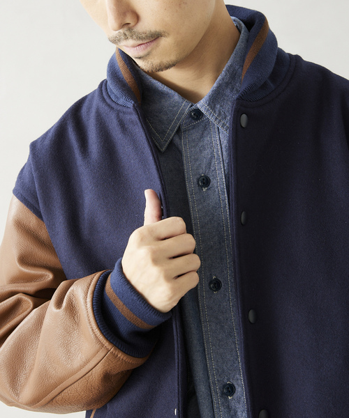 SKOOKUM（スクーカム） スタジャン MEDIUM ネイビー メンズ : ZOZOTOWN