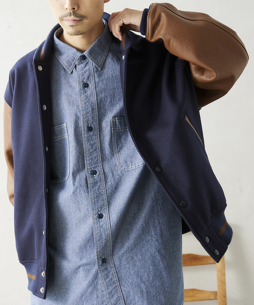 SKOOKUM（スクーカム） スタジャン MEDIUM ネイビー メンズ : ZOZOTOWN