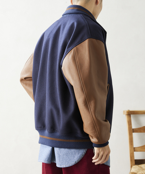 SKOOKUM（スクーカム） スタジャン MEDIUM ネイビー メンズ : ZOZOTOWN