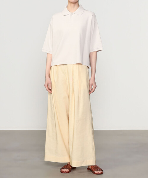 ポロシャツ ポロ handvaerk | コットンピケ ショートポロシャツ WOMEN レディース handvaerk ポロシャツ ポロ | コットンピケ ショートポロシャツ