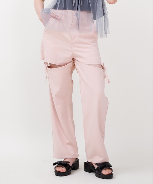 PINKHUNT（ピンクハント） パンツ サイドスリット リボン付き ロング