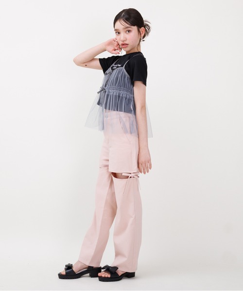 PINKHUNT（ピンクハント） パンツ サイドスリット リボン付き ロング