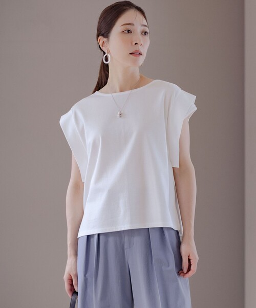 tシャツ ハシゴレースフレンチスリーブ カットソー レディース