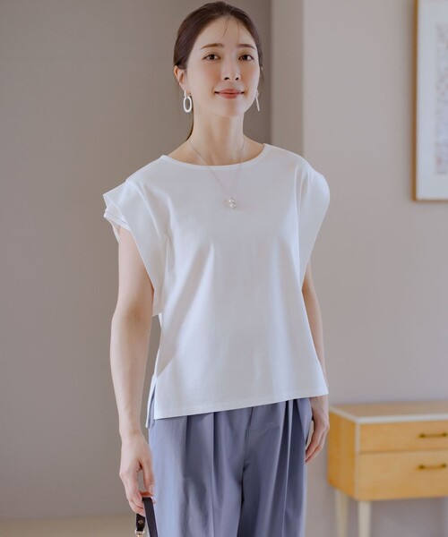 組曲 tシャツ ハシゴレースフレンチスリーブ カットソー