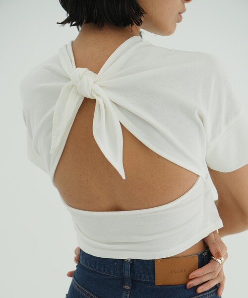 kn様へ♥6/14 FREAK'S STORE tシャツ CLANE/クラネ BACK OPEN RIBBON TOPS