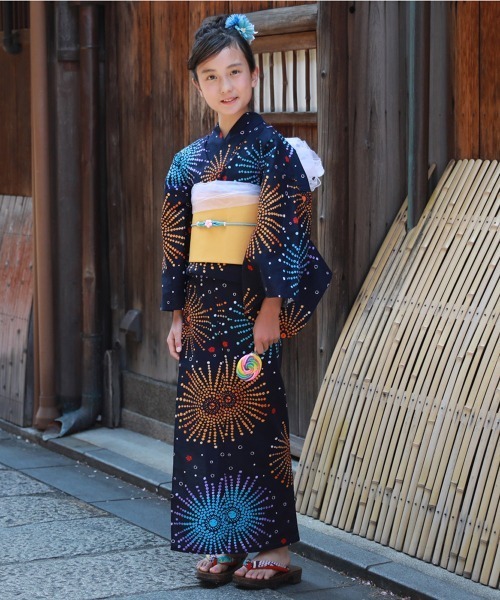和なでしこ 浴衣 ときめきジュニア恋浴衣2点セット キッズ 子供