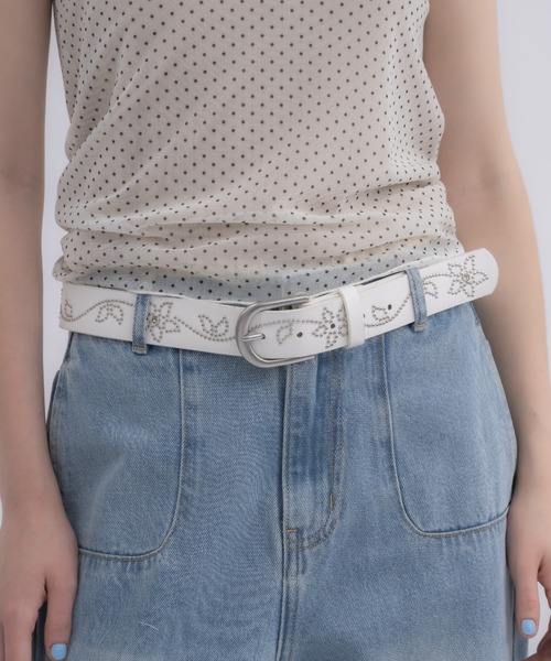 ベルト flower studs belt / フラワースタッズベルト レディース