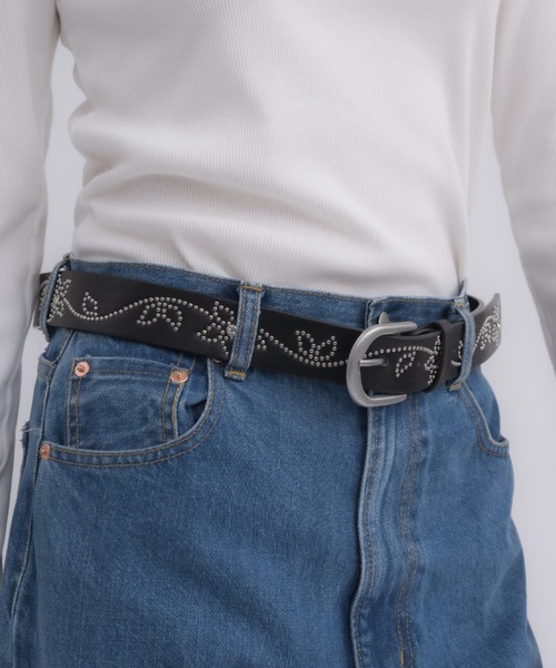 ベルト flower studs belt / フラワースタッズベルト レディース