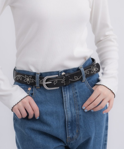 ベルト flower studs belt / フラワースタッズベルト レディース